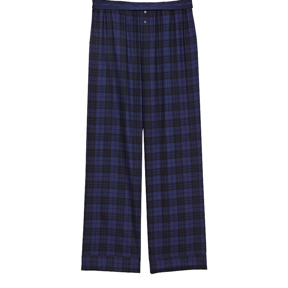 NWT Victoria’s Secret PINK Blue and Black Plaid Pajama Pants. Size XXL